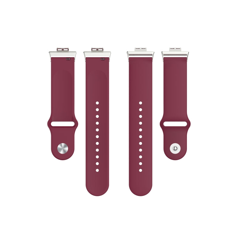 For Huawei Watch Fit 18mm Back Buckle Style Silicone Solid Color Watch Band(Wine Red) by buy2fix