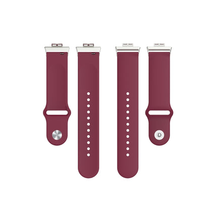 For Huawei Watch Fit 18mm Back Buckle Style Silicone Solid Color Watch Band(Wine Red) by buy2fix