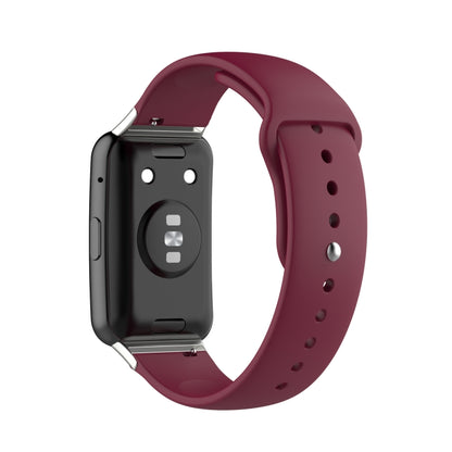 For Huawei Watch Fit 18mm Back Buckle Style Silicone Solid Color Watch Band(Wine Red) by buy2fix