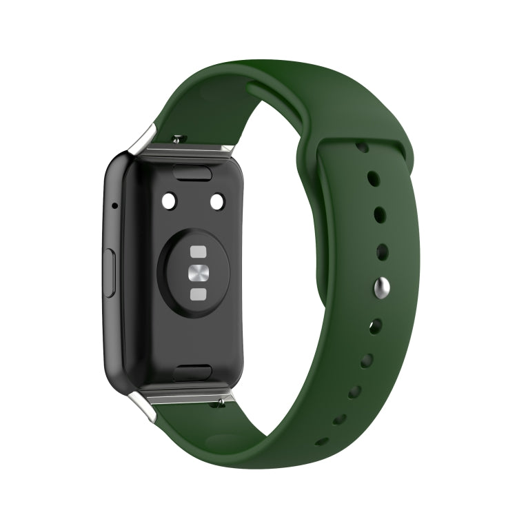 For Huawei Watch Fit 18mm Back Buckle Style Silicone Solid Color Watch Band(Army Green) by buy2fix