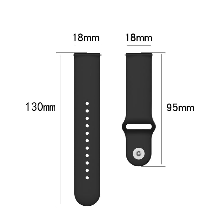 For Huawei Watch Fit 18mm Back Buckle Style Silicone Solid Color Watch Band(Black) by buy2fix