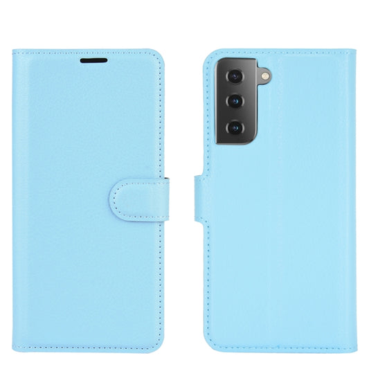 For Samsung Galaxy S21+ 5G Litchi Texture Horizontal Flip Protective Case with Holder & Card Slots & Wallet(Blue) - Galaxy S21+ 5G Cases by buy2fix | Online Shopping UK | buy2fix