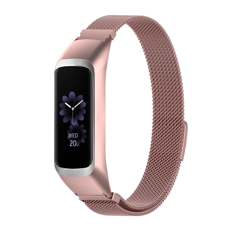 For Samsung Galaxy Fit 2 SM-R220 Milanese Watch Band(Rose Pink) - Watch Bands by buy2fix | Online Shopping UK | buy2fix