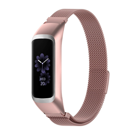 For Samsung Galaxy Fit 2 SM-R220 Milanese Watch Band(Rose Pink) - Watch Bands by buy2fix | Online Shopping UK | buy2fix