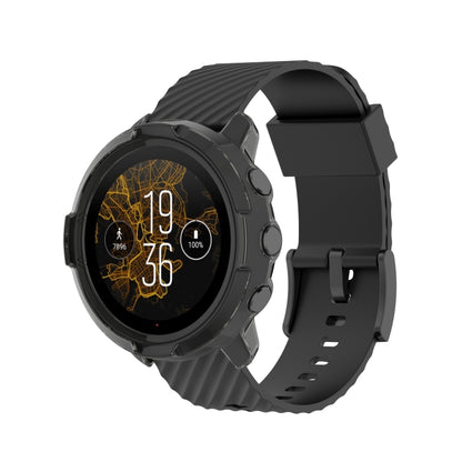 For Suunto 7 Half Coverage Hollowed TPU Protective Case(Transparent Black) -  by buy2fix | Online Shopping UK | buy2fix