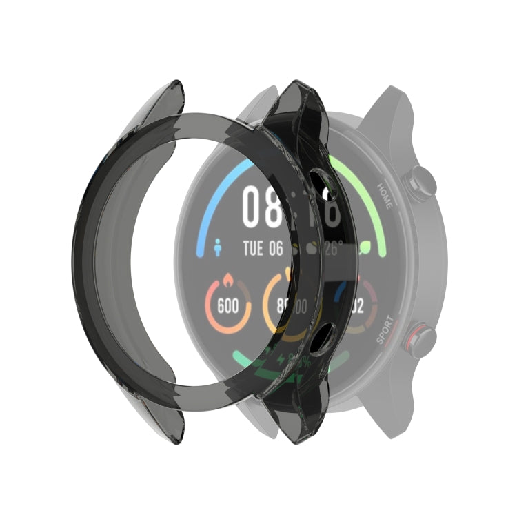 For Xiaomi Watch Color Sport Half Coverage Hollowed TPU Protective Case(Transparent Black) - Watch Cases by buy2fix | Online Shopping UK | buy2fix