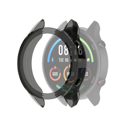For Xiaomi Watch Color Sport Half Coverage Hollowed TPU Protective Case(Transparent Black) - Watch Cases by buy2fix | Online Shopping UK | buy2fix