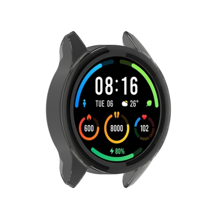 For Xiaomi Watch Color Sport Half Coverage Hollowed TPU Protective Case(Transparent Black) - Watch Cases by buy2fix | Online Shopping UK | buy2fix