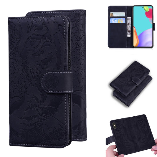 For Samsung Galaxy A52 5G / 4G Tiger Embossing Pattern Horizontal Flip Leather Case with Holder & Card Slots & Wallet(Black) by buy2fix