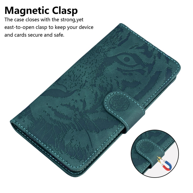 For Samsung Galaxy A52 5G / 4G Tiger Embossing Pattern Horizontal Flip Leather Case with Holder & Card Slots & Wallet(Green) by buy2fix