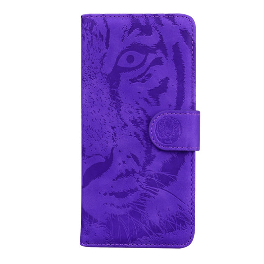 For Samsung Galaxy A52 5G / 4G Tiger Embossing Pattern Horizontal Flip Leather Case with Holder & Card Slots & Wallet(Purple) by buy2fix