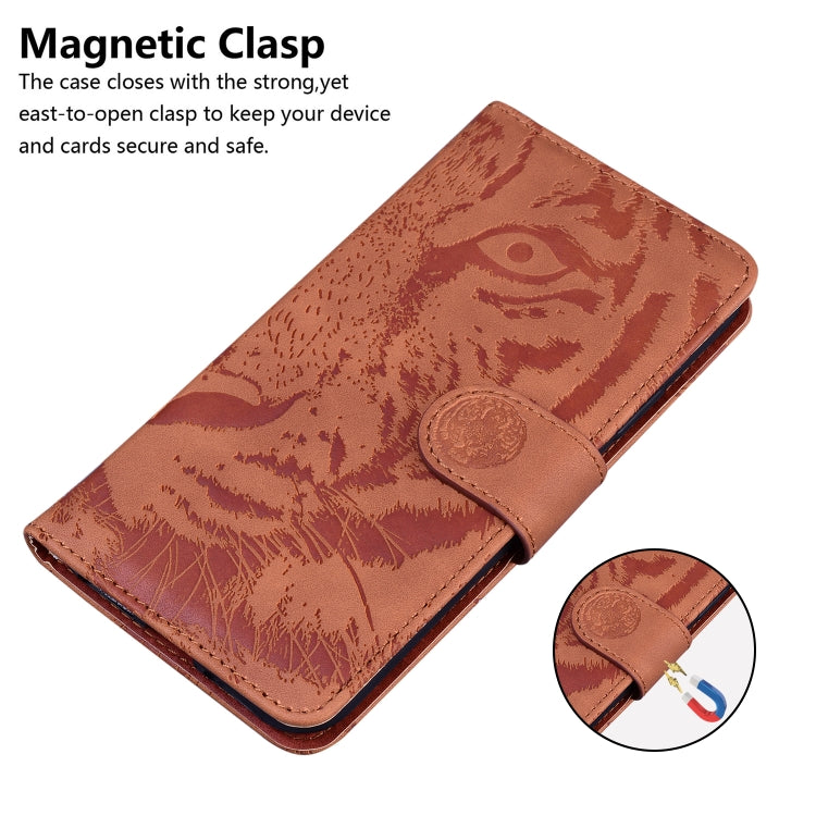 For Samsung Galaxy A52 5G / 4G Tiger Embossing Pattern Horizontal Flip Leather Case with Holder & Card Slots & Wallet(Brown) by buy2fix