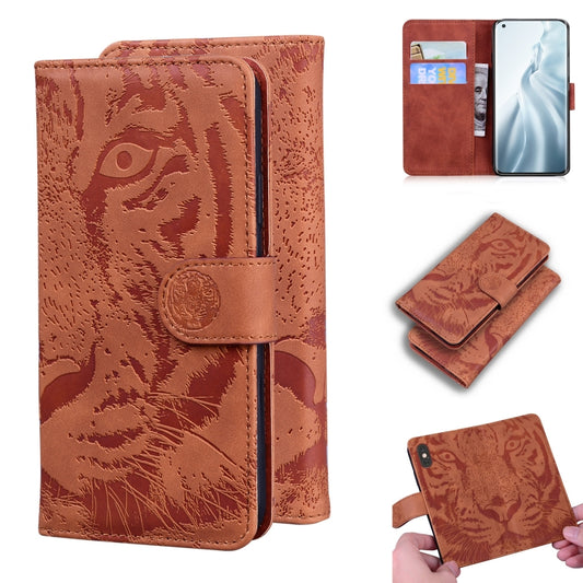 For Xiaomi Mi 11 Tiger Embossing Pattern Horizontal Flip Leather Case with Holder & Card Slots & Wallet(Brown) - Xiaomi Cases by buy2fix | Online Shopping UK | buy2fix