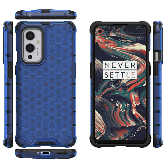 For  OnePlus 9 Shockproof Honeycomb PC + TPU Case(Blue) - OnePlus Cases by buy2fix | Online Shopping UK | buy2fix