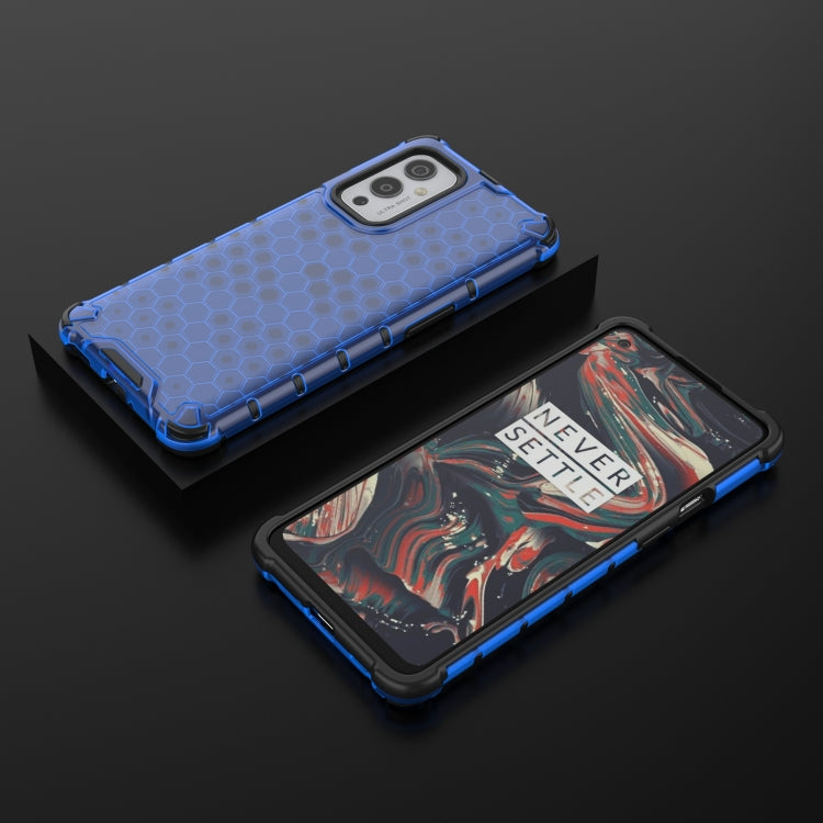 For  OnePlus 9 Shockproof Honeycomb PC + TPU Case(Blue) - OnePlus Cases by buy2fix | Online Shopping UK | buy2fix