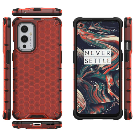 For  OnePlus 9 Shockproof Honeycomb PC + TPU Case(Red) - OnePlus Cases by buy2fix | Online Shopping UK | buy2fix