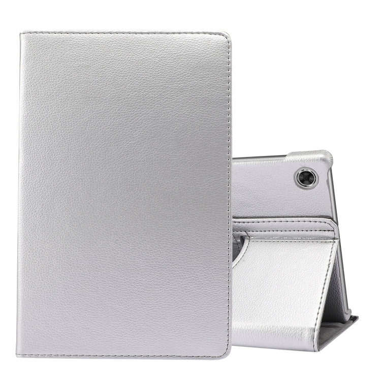 For Lenovo Tab M10 Plus 10.3 360 Degree Rotation Litchi Texture Flip Leather Case with Holder(Silver) - Lenovo by buy2fix | Online Shopping UK | buy2fix