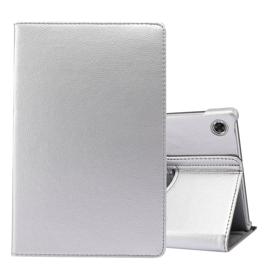 For Lenovo Tab M10 Plus 10.3 360 Degree Rotation Litchi Texture Flip Leather Case with Holder(Silver) - Lenovo by buy2fix | Online Shopping UK | buy2fix