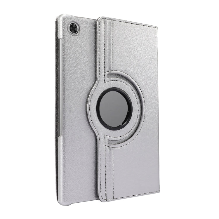 For Lenovo Tab M10 Plus 10.3 360 Degree Rotation Litchi Texture Flip Leather Case with Holder(Silver) - Lenovo by buy2fix | Online Shopping UK | buy2fix