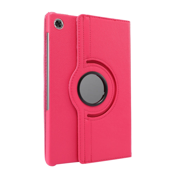 For Lenovo Tab M10 Plus 10.3 360 Degree Rotation Litchi Texture Flip Leather Case with Holder(Rose Red) - Lenovo by buy2fix | Online Shopping UK | buy2fix