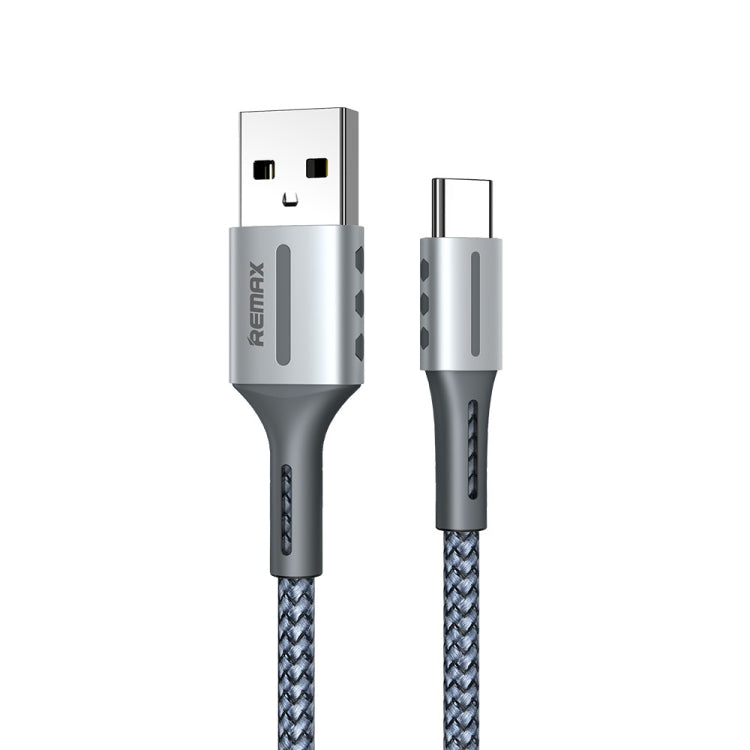 Remax RC-003a 2.4A Type-C / USB-C Barrett Series Charging Data Cable, Length: 1m(Silver) - USB-C & Type-C Cable by REMAX | Online Shopping UK | buy2fix