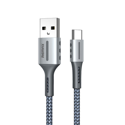 Remax RC-003a 2.4A Type-C / USB-C Barrett Series Charging Data Cable, Length: 1m(Silver) - USB-C & Type-C Cable by REMAX | Online Shopping UK | buy2fix