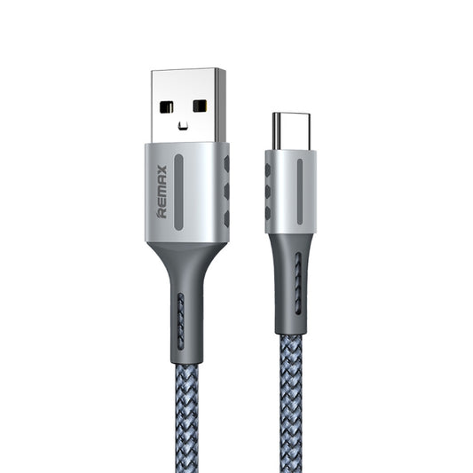 Remax RC-003a 2.4A Type-C / USB-C Barrett Series Charging Data Cable, Length: 1m(Silver) - USB-C & Type-C Cable by REMAX | Online Shopping UK | buy2fix
