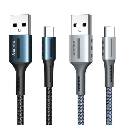Remax RC-003a 2.4A Type-C / USB-C Barrett Series Charging Data Cable, Length: 1m(Silver) - USB-C & Type-C Cable by REMAX | Online Shopping UK | buy2fix