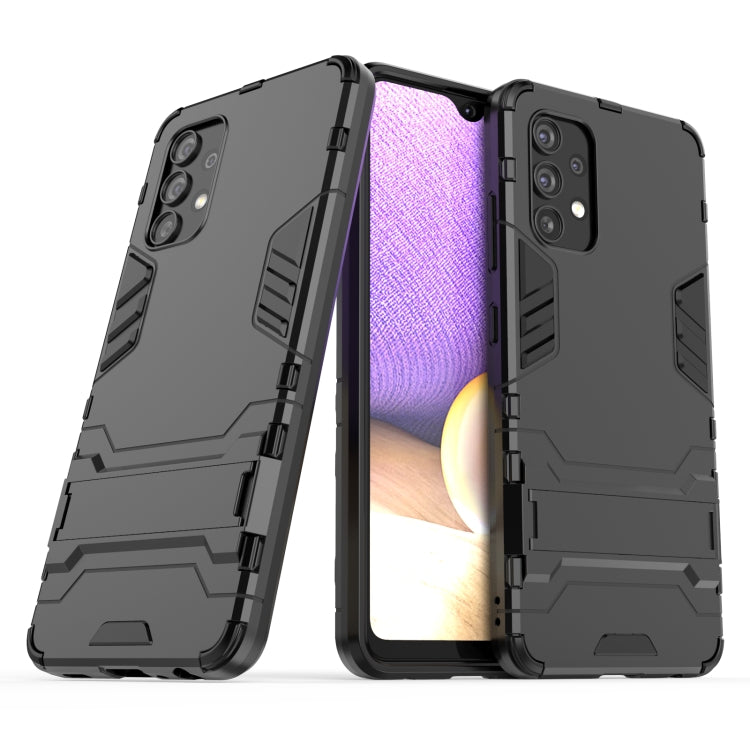 For Samsung Galaxy A32 4G Shockproof Protective Case with Holder(Black) by buy2fix