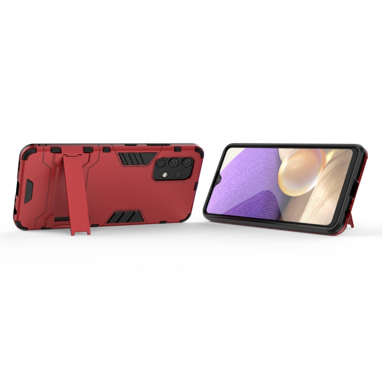 For Samsung Galaxy A32 4G Shockproof Protective Case with Holder(Red) by buy2fix