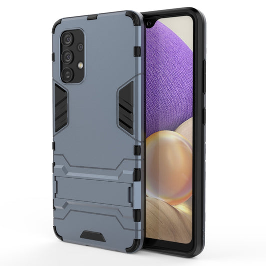 For Samsung Galaxy A32 4G Shockproof Protective Case with Holder(Navy Blue) by buy2fix