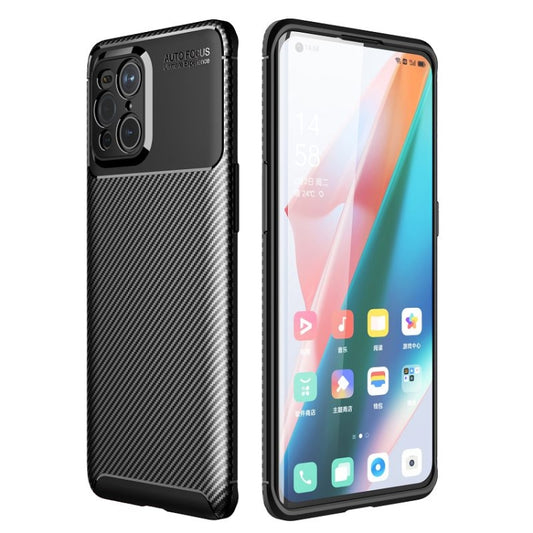 For OPPO Find X3 Carbon Fiber Texture Shockproof TPU Case(Black) - OPPO Cases by buy2fix | Online Shopping UK | buy2fix