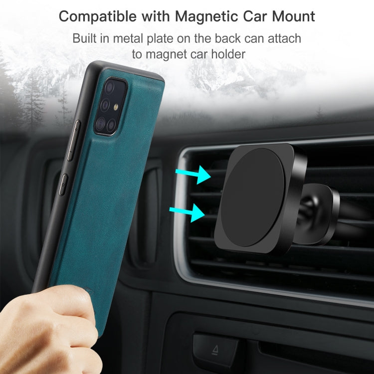 For Samsung Galaxy A51 5G JEEHOOD Retro Magnetic Detachable Protective Case with Wallet & Card Slot & Holder(Blue) - Galaxy Phone Cases by JEEHOOD | Online Shopping UK | buy2fix