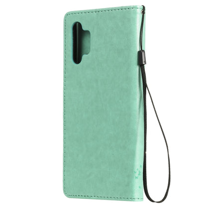 For Samsung Galaxy A32 5G Tree & Cat Pattern Pressed Printing Horizontal Flip PU Leather Case with Holder & Card Slots & Wallet & Lanyard(Green) by imak