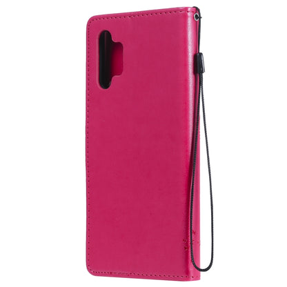 For Samsung Galaxy A32 5G Tree & Cat Pattern Pressed Printing Horizontal Flip PU Leather Case with Holder & Card Slots & Wallet & Lanyard(Rose) by imak