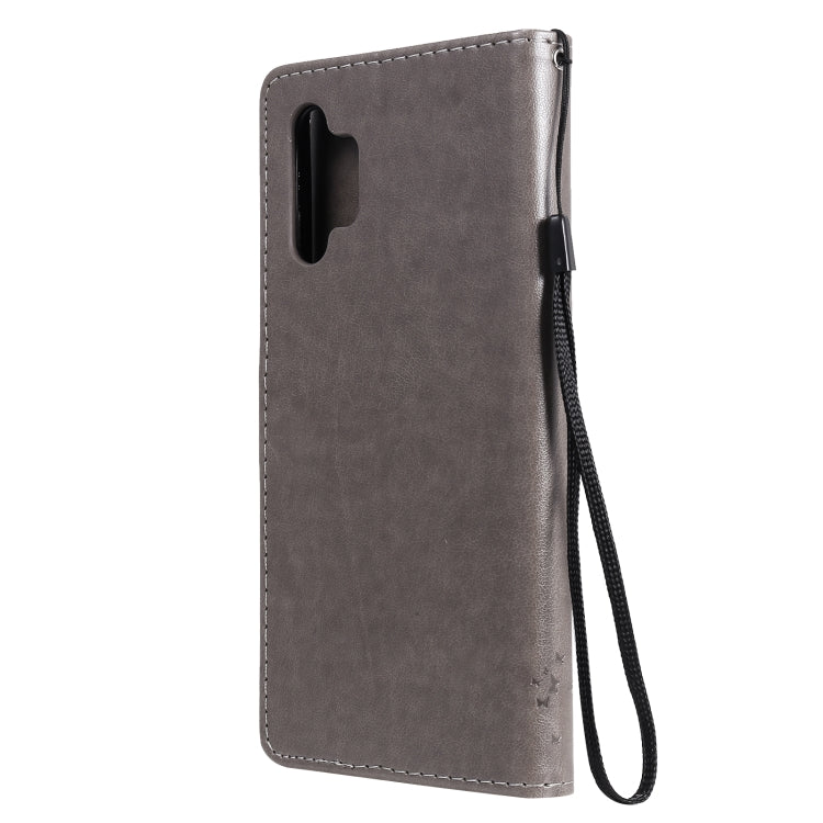 For Samsung Galaxy A32 5G Tree & Cat Pattern Pressed Printing Horizontal Flip PU Leather Case with Holder & Card Slots & Wallet & Lanyard(Gray) by imak