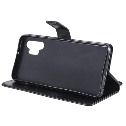 For Samsung Galaxy A32 5G Tree & Cat Pattern Pressed Printing Horizontal Flip PU Leather Case with Holder & Card Slots & Wallet & Lanyard(Black) by imak