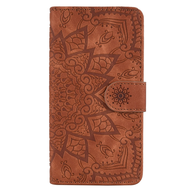 For Samsung Galaxy A52 5G / 4G Embossed Sunflower Pattern Horizontal Flip PU Leather Case with Holder & Card Slots & Wallet & Lanyard (Brown) by buy2fix