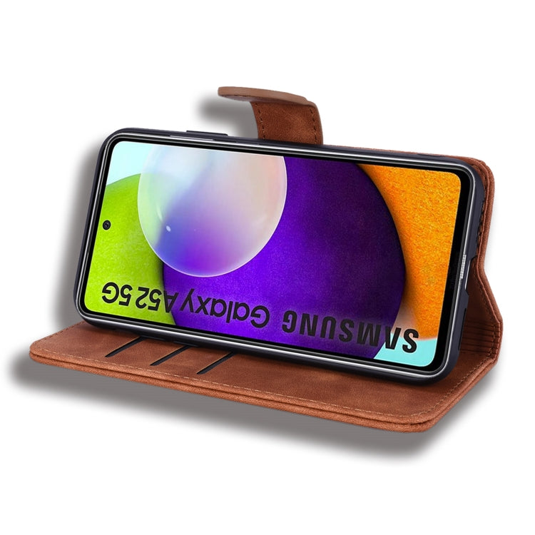 For Samsung Galaxy A52 5G / 4G Embossed Sunflower Pattern Horizontal Flip PU Leather Case with Holder & Card Slots & Wallet & Lanyard (Brown) by buy2fix