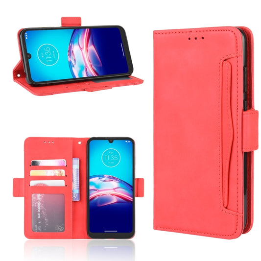 For Motorola Moto E6i Skin Feel Calf Pattern Horizontal Flip Leather Case with Holder & Card Slots & Photo Frame(Red) - Motorola Cases by buy2fix | Online Shopping UK | buy2fix