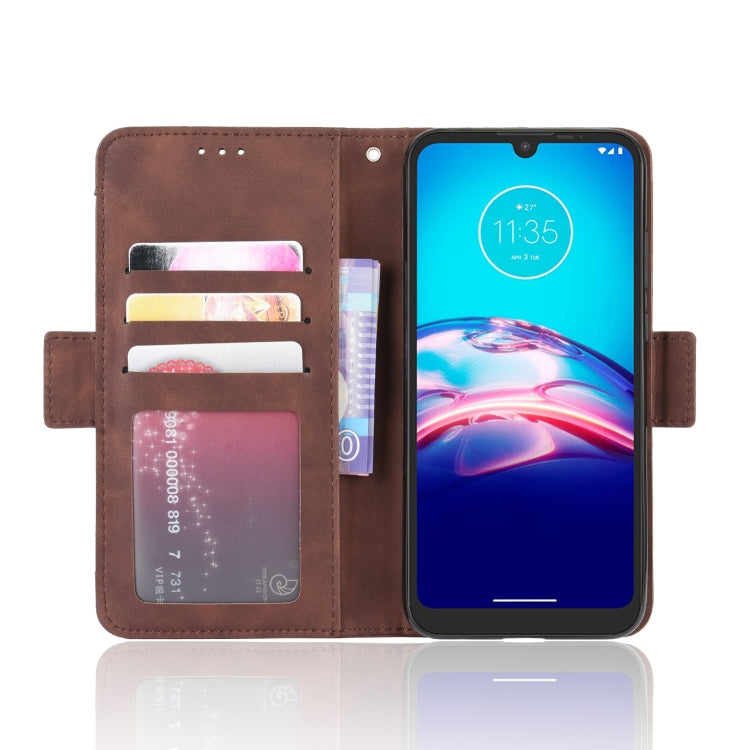 For Motorola Moto E6i Skin Feel Calf Pattern Horizontal Flip Leather Case with Holder & Card Slots & Photo Frame(Brown) - Motorola Cases by buy2fix | Online Shopping UK | buy2fix
