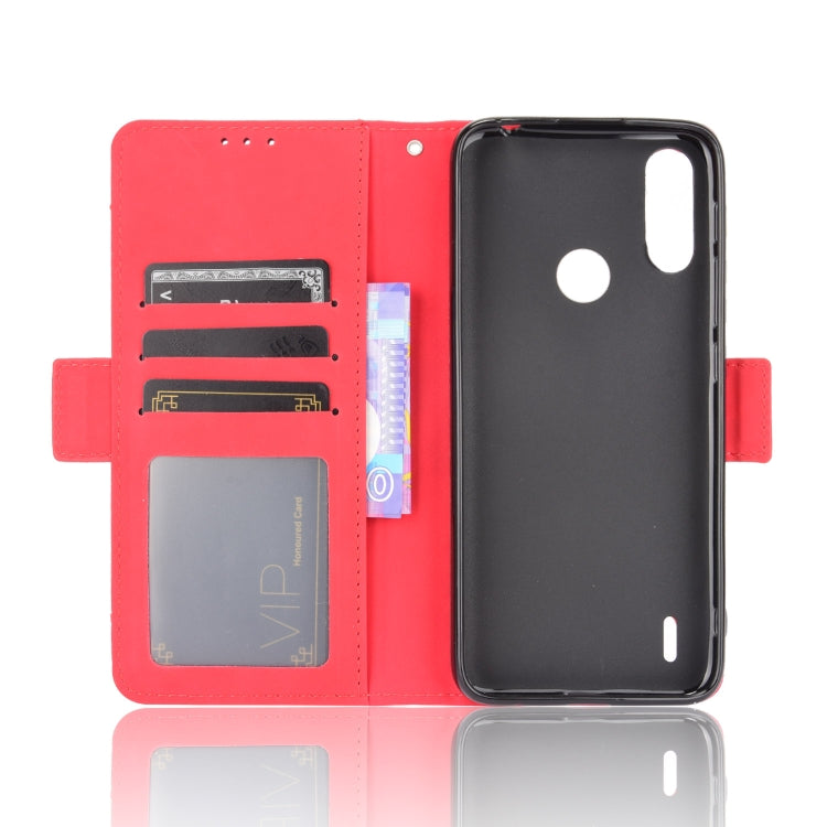 For Motorola Moto E7 Power Skin Feel Calf Pattern Horizontal Flip Leather Case with Holder & Card Slots & Photo Frame(Red) - Motorola Cases by buy2fix | Online Shopping UK | buy2fix