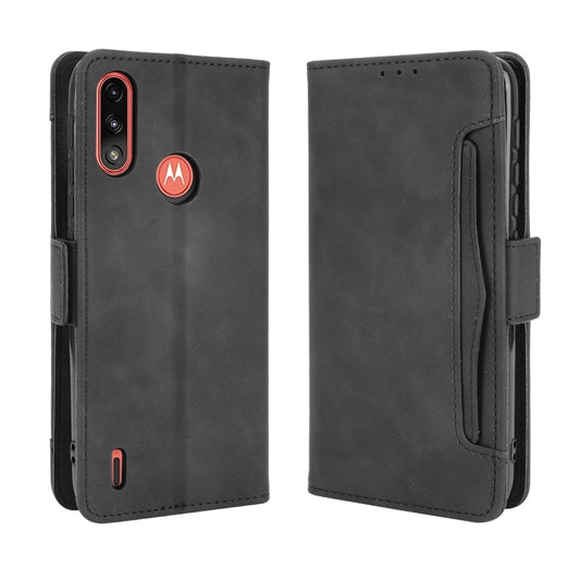For Motorola Moto E7 Power Skin Feel Calf Pattern Horizontal Flip Leather Case with Holder & Card Slots & Photo Frame(Black) - Motorola Cases by buy2fix | Online Shopping UK | buy2fix
