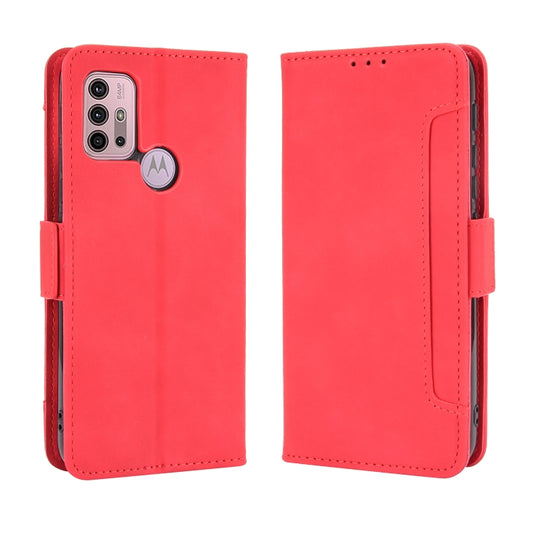 For Motorola Moto G30 Skin Feel Calf Pattern Horizontal Flip Leather Case with Holder & Card Slots & Photo Frame(Red) - Motorola Cases by buy2fix | Online Shopping UK | buy2fix