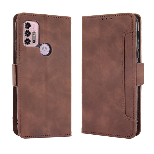 For Motorola Moto G30 Skin Feel Calf Pattern Horizontal Flip Leather Case with Holder & Card Slots & Photo Frame(Brown) - Motorola Cases by buy2fix | Online Shopping UK | buy2fix