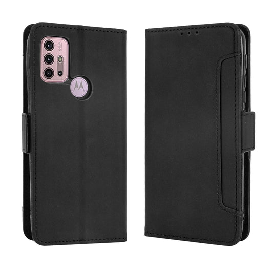 For Motorola Moto G30 Skin Feel Calf Pattern Horizontal Flip Leather Case with Holder & Card Slots & Photo Frame(Black) - Motorola Cases by buy2fix | Online Shopping UK | buy2fix
