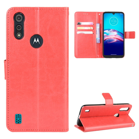 For Motorola Moto E6i Retro Crazy Horse Texture Horizontal Flip Leather Case with Holder & Card Slots & Lanyard(Red) - Motorola Cases by buy2fix | Online Shopping UK | buy2fix