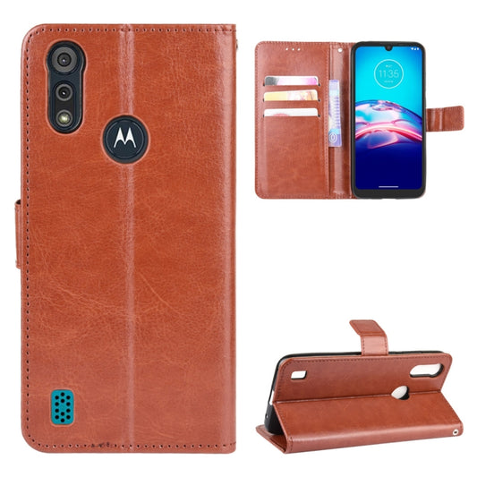 For Motorola Moto E6i Retro Crazy Horse Texture Horizontal Flip Leather Case with Holder & Card Slots & Lanyard(Brown) - Motorola Cases by buy2fix | Online Shopping UK | buy2fix