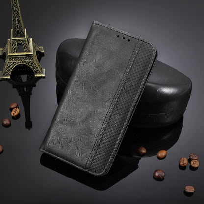 For OnePlus 9 Pro Magnetic Buckle Retro Crazy Horse Texture Horizontal Flip Leather Case with Holder & Card Slots & Photo Frame(Black) - OnePlus Cases by buy2fix | Online Shopping UK | buy2fix