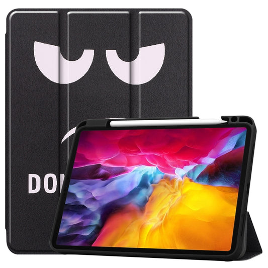 For iPad Pro 11 2022 / 2021 Colored Drawing Horizontal Flip TPU + PU Leather Tablet Case with Three-folding Holder & Sleep / Wake-up Function & Pen Slot(Big Eye ME) - iPad Pro 11 (2022/2021) Cases by buy2fix | Online Shopping UK | buy2fix